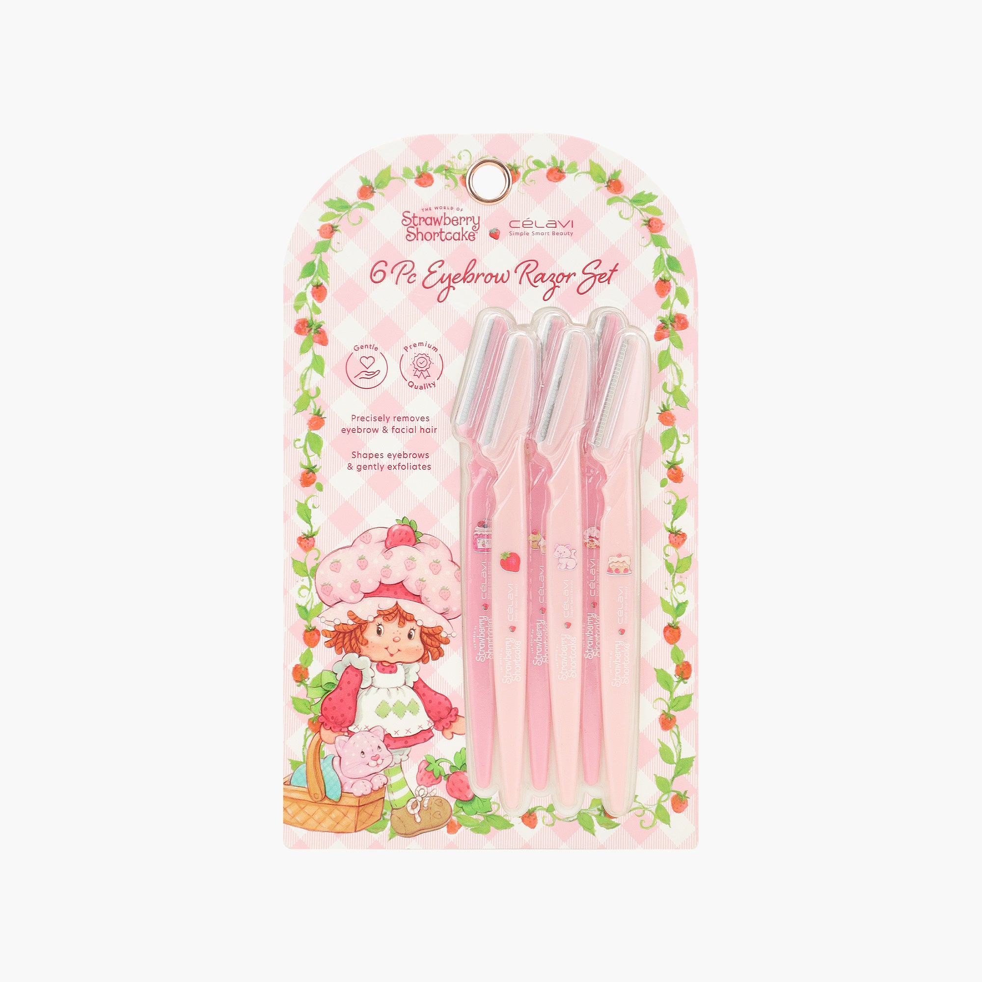 STRAWBERRY SHORTCAKE 6PC EYEBROW RAZOR SET