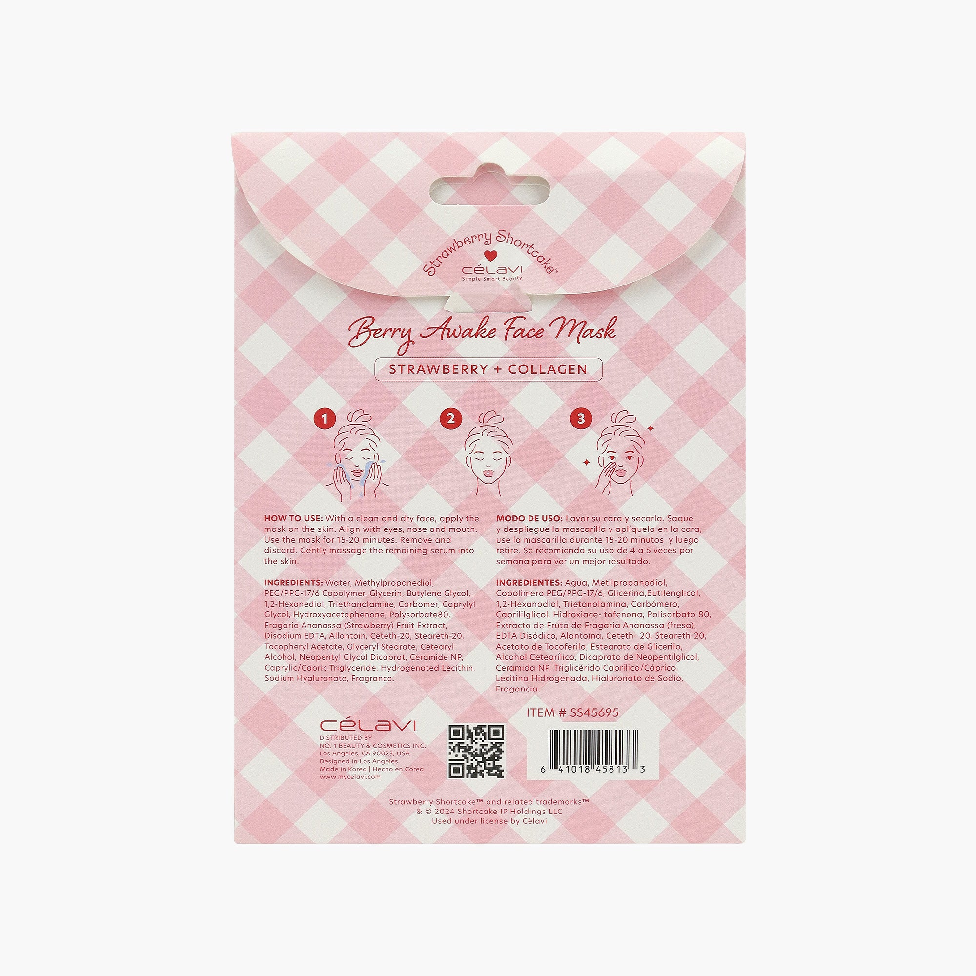 STRAWBERRY SHORTCAKE 5PK FACE SHEET MASK