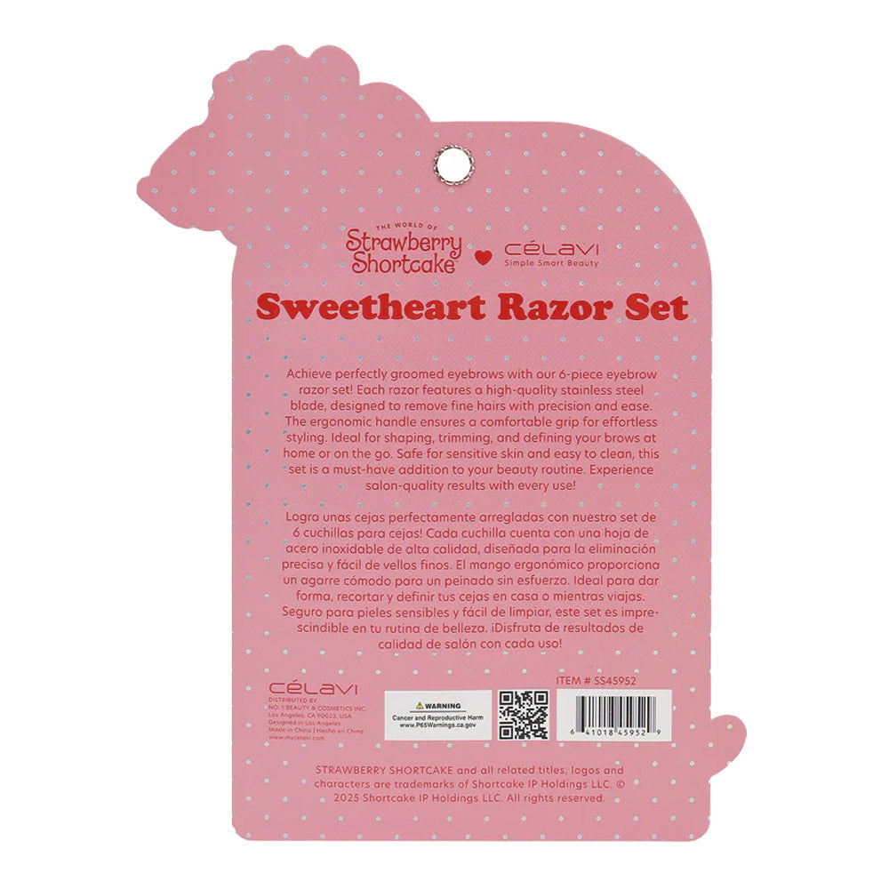 #SS45952 - MAQUINILLA DE AFEITAR STRAWBERRY SHORTCAKE, 6 PIEZAS, CON ESTUCHE TRANSPARENTE (DÍA DE SAN VALENTÍN)