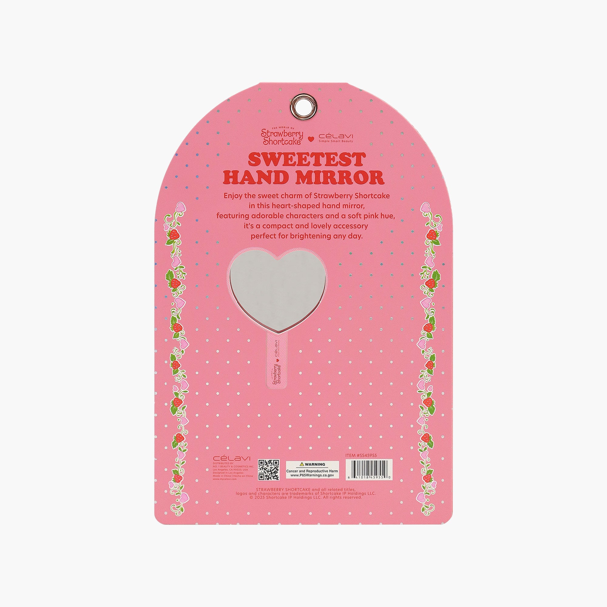 ESPEJO DE MANO CON FORMA DE CORAZÓN DE PASTEL DE FRESA