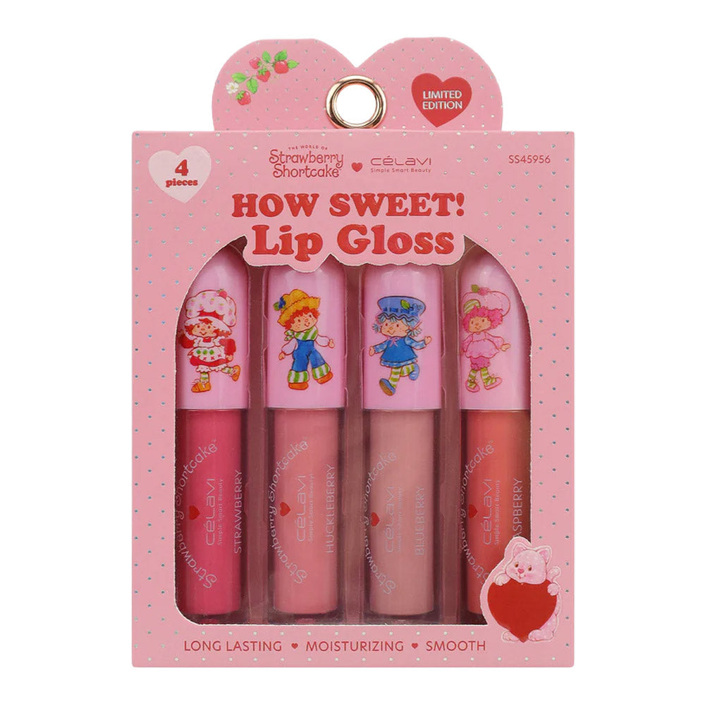 #SS45956 - SET DE 4 BRILLOS DE LABIOS STRAWBERRY SHORTCAKE (DÍA DE SAN VALENTÍN)