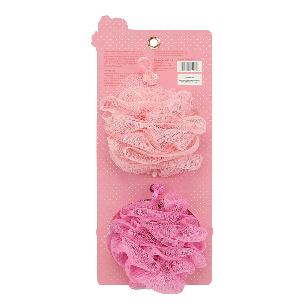 #SS45962 - JUEGO DE 2 ESPONJAS DE BAÑO CON FORMA DE PASTEL DE FRESA