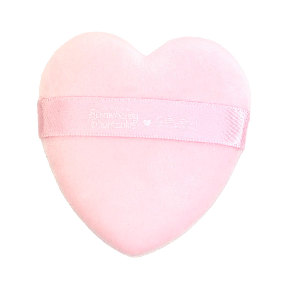 STRAWBERRY SHORTCAKE HEART BAG WITH 4 PC POWDER PUFFS