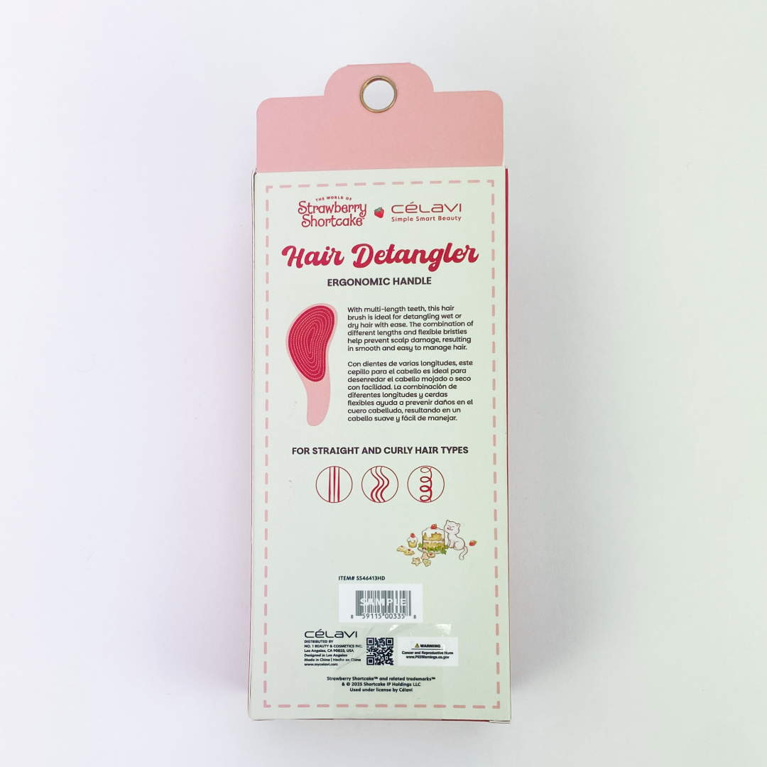 #SS46413HD - Strawberry Shortcake Holiday Single Piece Detangling Hairbrush