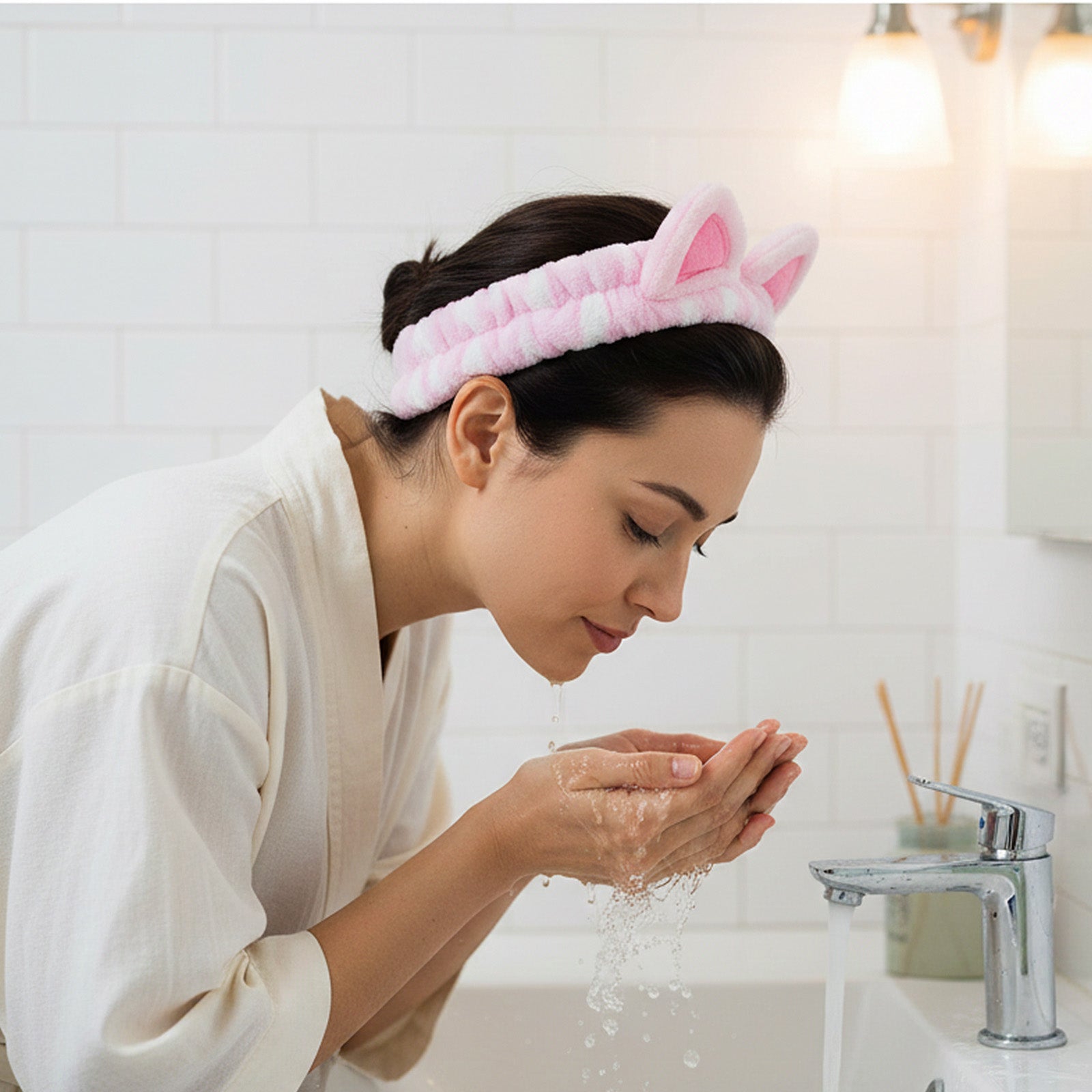 #SS46428V - Strawberry Shortcake Valentines Custard Spa Headband Pink Plaid