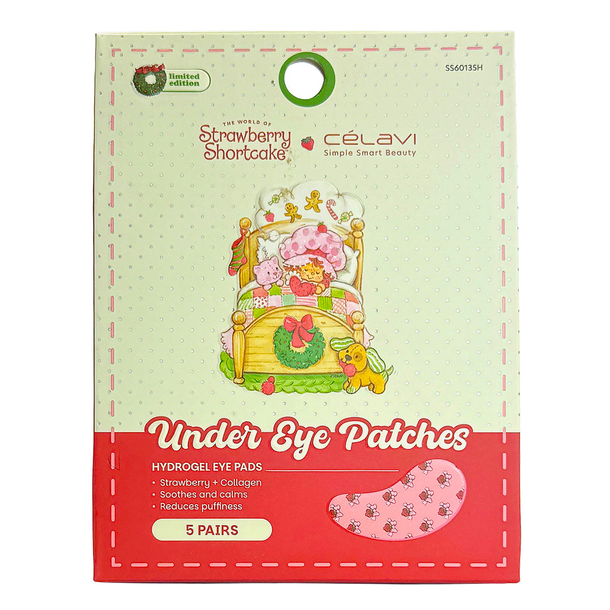 STRAWBERRY SHORTCAKE Holiday 5 Pair Printed Under Eye Patches
