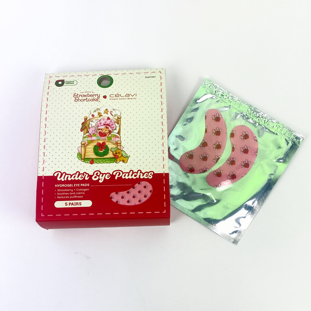 #SS60135H - STRAWBERRY SHORTCAKE Holiday 5 Pair Printed Under Eye Patches
