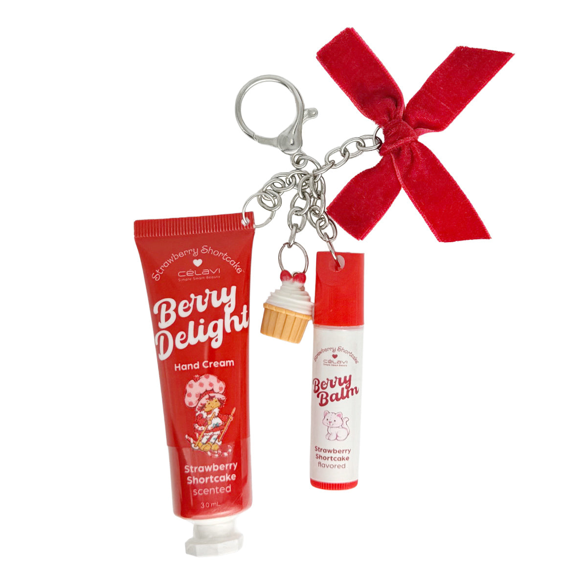 STRAWBERRY SHORTCAKE Holiday Lip Balm Hand Lotion Keychain