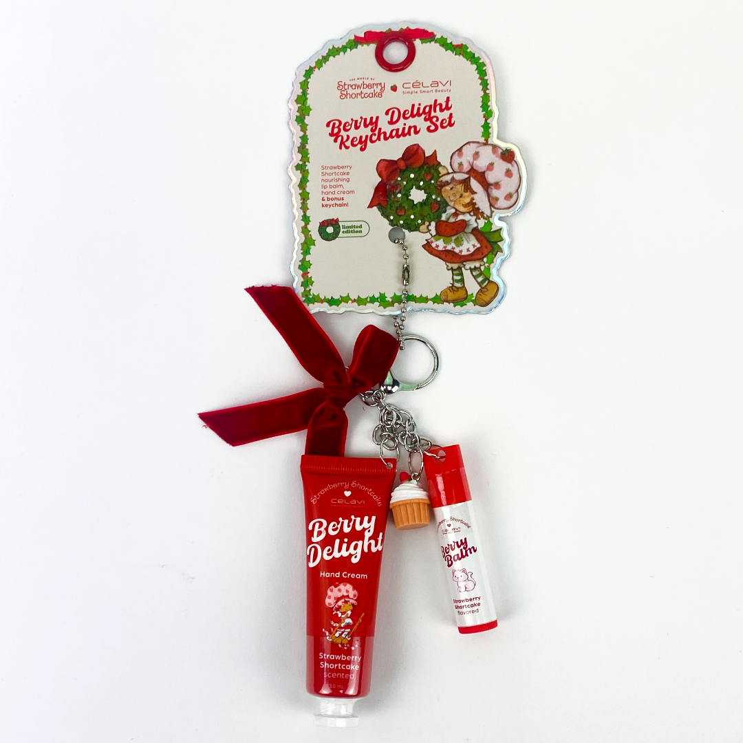 #SS60141H - STRAWBERRY SHORTCAKE Holiday Lip Balm Hand Lotion Keychain