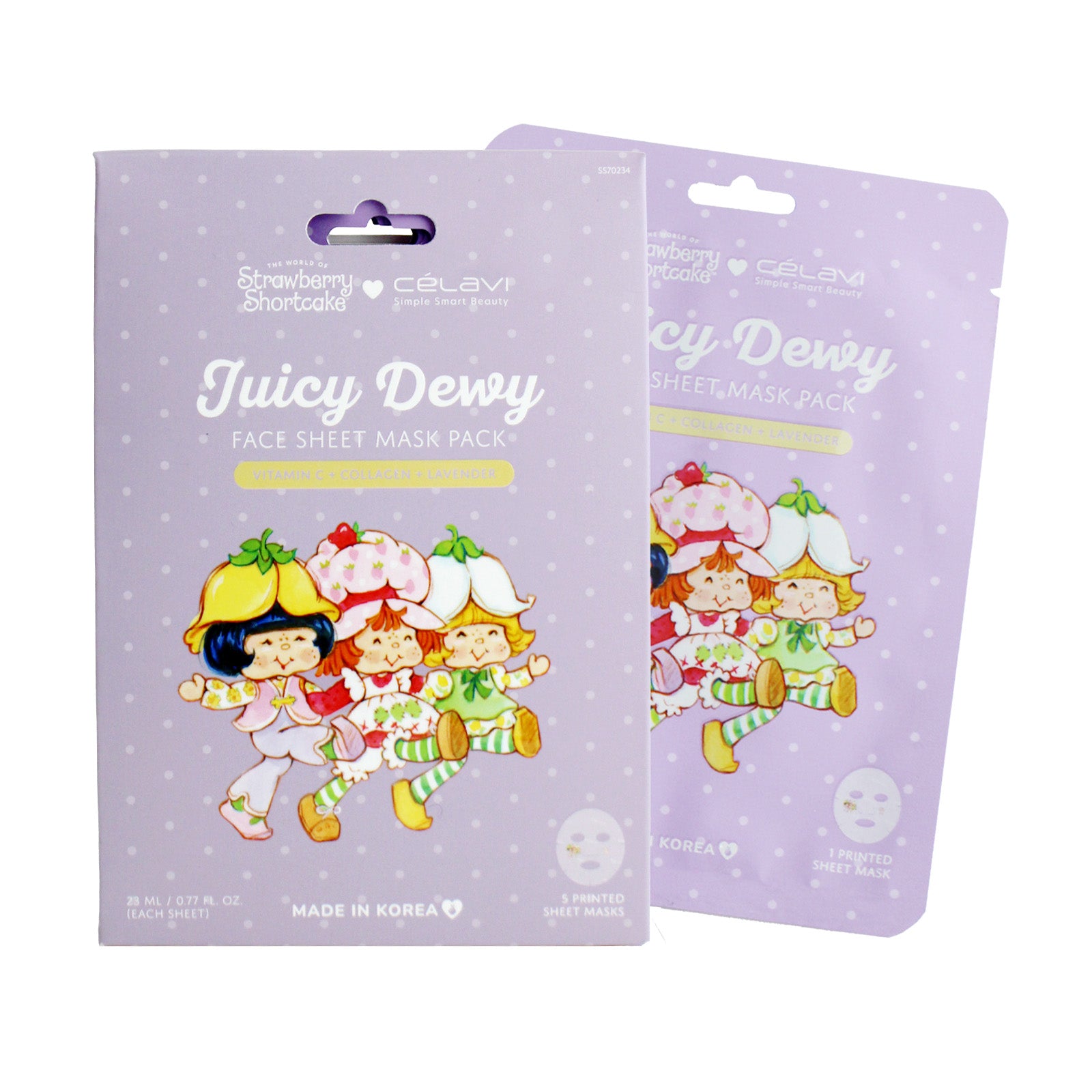 #SS70234 - Celavi SSC Everyday Sheet Mask 5 Pack - Lavender