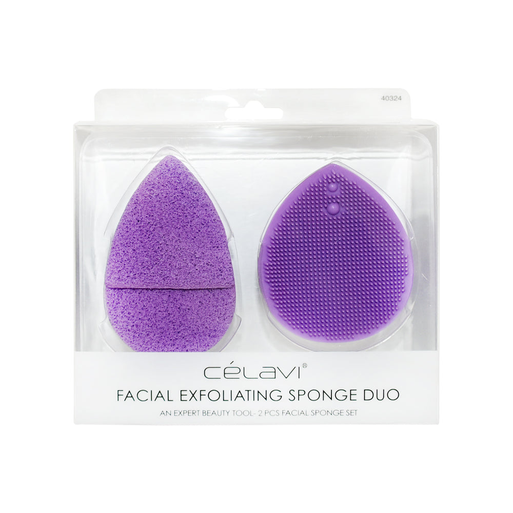 Facial Exfoliating Sponge Duo freeshipping - Celavi Beauty & Cosmetics