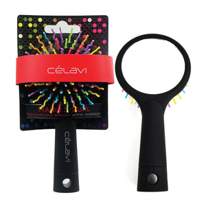 
                
                    Load image into Gallery viewer, Celavi S Curl Rainbow Detangling Brush with Mirror
                
            