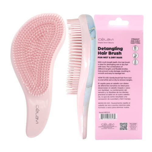 Detangling Hair Brush Pink Marble