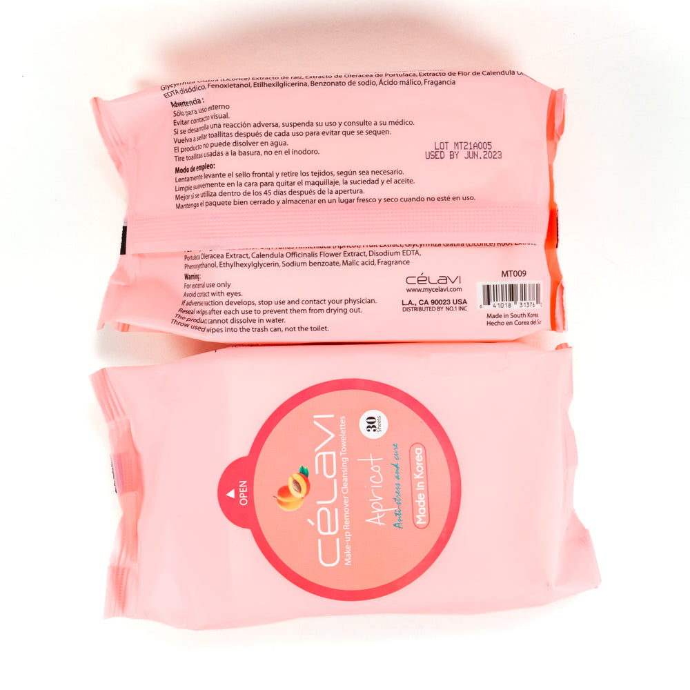 Apricot Cleansing Wipes | 30 Sheets freeshipping - Celavi Beauty & Cosmetics