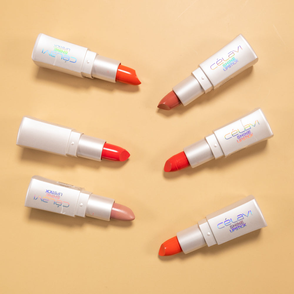 Flirtatious Shine Lipstick (Set of 6) - Celavi