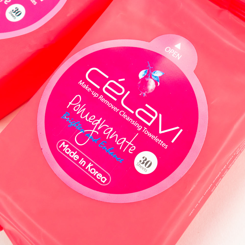 Pomegranate Cleansing Wipes | 30 Sheets freeshipping - Celavi Beauty & Cosmetics